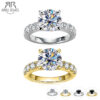 04bc1c4a5cc2533e AnuJewel 4.3cttw D Color Moissanite Engagement Sterling Sier Gold Plated Lab Created Diamond Wedding Band Rings