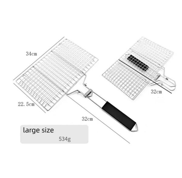 04bca4ec494c034f 304 Stainless Steel BBQ Non Stick Grilling Basket Grill Mesh Mat Meat Vegetable Steak Picnic Party Barbecue Tool