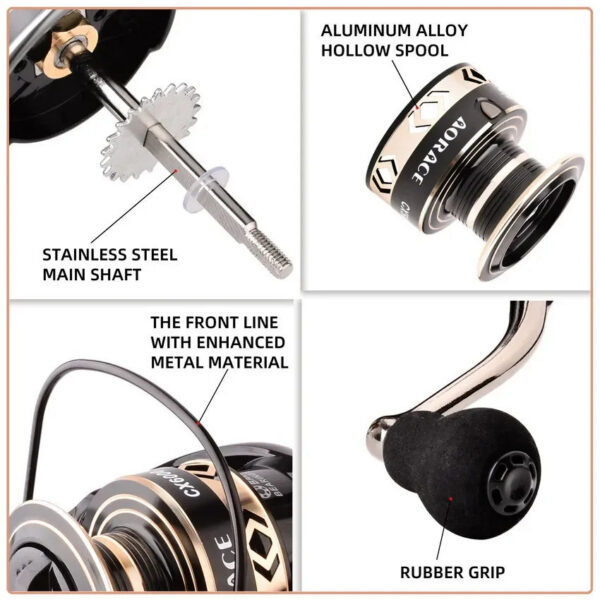 04c4611973c4275a All Metal Salt Water Surf 1000-6000 Spinning Fishing Reel Black/gold 14 Bearing Balls 15KG Max Drag