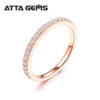 ATTAGEMS Rose Gold Plated Diamond Pass Test Round Excellent Cut Total 0.27 CT Moissanite Ring for Girls tail Jewelry