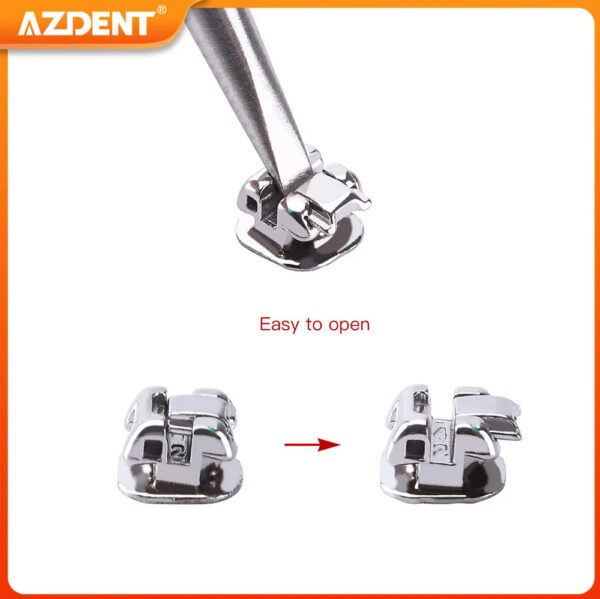 04dde96cb84fc372 AZDENT Dental Orthodontic Brackets Self-Ligating Braces Inserted Crimpable Movable Hooks Auxiliary Hole Buccal Tube 28pcs/Box