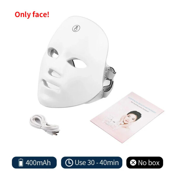 Wireless 7 Colors LED Face Beauty Machine Photon Facial Neck Skin Tighten Rejuvenation Facial Neck Mask