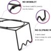 Y YHY Ceramic Raised Pet Bowls 12 oz Capacity 2.75” Height Sturdy Metal Stand, Grey