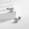 MODIAN D Color Moissanite Stud Earrings Round Cut Lab Created Diamond 925 Sterling Silver Silver Bridal Jewelry For Women Gifts