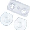 051b06fccdf369fc Cat Food Bowls Elevated Cat Bowls Tilted 15° Plastic Cat Dishes Double Raised Cat Bowl with Non-Slip Rubber Base Stand for Cats (Black)