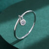 NEW Classic Round Small Diamonds Couple Ring For Women Genuine Sterling Sier Simple Crystal Anniversary Gift Jewelry