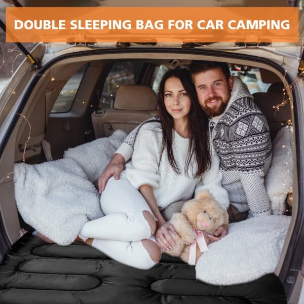 053604d91bf6075e Double Sleeping Bags for Adults, 2 Person Camping Sleeping Bag for Cold Weather & Warm, Queen Size Sleeping Bag with 2 Pillow, Sleep Bag for Camping, Hiking, Backpacking