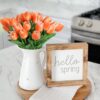 IPOPU 12PCS Pink Tulips Artificial Flowers for Decoration Fake Tulips Real Touch Fake Pink Flowers Artificial Floral Arrangements Pink Faux Tulips Decor Table Home Kitchen Wedding Decorations (Pink)