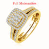 053c483479e25611 2PCS Yellow Gold Moissanite Engagement Rings set For Women 100% Real Pass Diamond Tester Wedding Band Jewelry Lover Couple Gifts