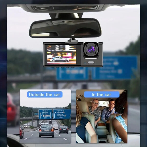 0544a698696a16d2 Dash Cam W/ IR Night Vision Loop Recording & 2" IPS Screen 1080P 3 Camera , DVR recorder, video recorder, Vehicle DVR