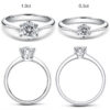 LESF Moissanite Diamond Sier Engagement Ring Classic Round Women's Wedding Gift Size 0.5/1.0 Carat