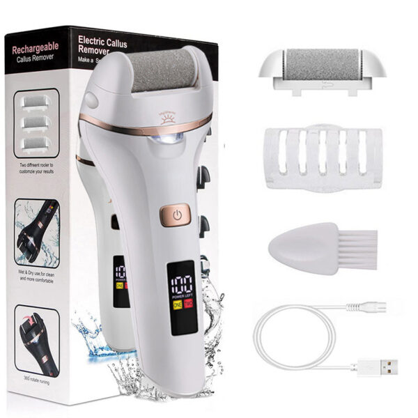 Rechargeable Rasp Electric Pedicure Foot Sander Waterproof 2 Speeds to Eliminate Feet Dead Skin and Calluses
