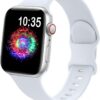 056f45af14cff6fb TreasureMax Sport Band Compatible with Apple Watch Bands 38mm 40mm 41mm 42mm 44mm 45mm 49mm,Soft Silicone Strap Compatible for Apple Watch Series 9 Ultra 8 7 6 5 4 3 2 1 SE Men Women Grey 38/40/41MM