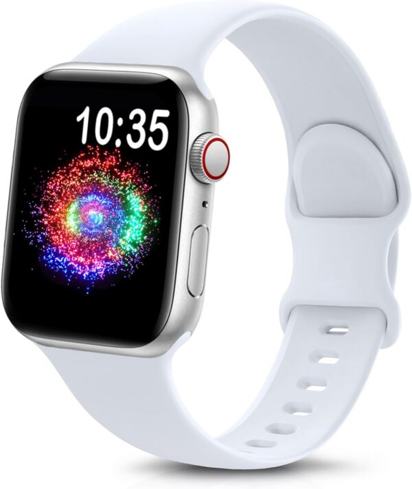 056f45af14cff6fb TreasureMax Sport Band Compatible with Apple Watch Bands 38mm 40mm 41mm 42mm 44mm 45mm 49mm,Soft Silicone Strap Compatible for Apple Watch Series 9 Ultra 8 7 6 5 4 3 2 1 SE Men Women Grey 38/40/41MM