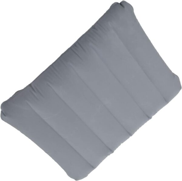 2 Pack Gray Ultralight Inflatable Pillow Small Squared Flocked Fabric Air Pillow for Beach Hiking,Camping,Traveling,Napping,Desk Rest,Neck &Lumbar Support