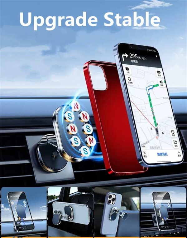 1080 Magnetic Holder Magnet Smartphone Support GPS Foldable Phone Bracket in Car For iPhone 14 13 12 11 Samsung Xiaomi