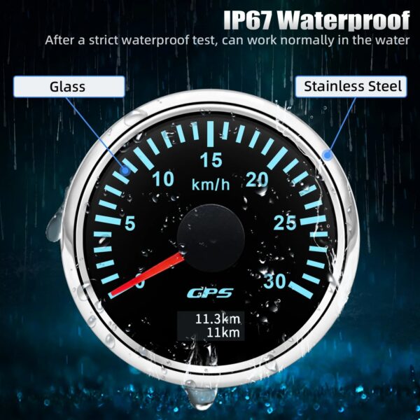 05958b25375376fe HD 52MM GPS Speedometer 30/60/80/120/200 Km/h Boat Car Truck Speed Gauge Meter 7 Color Backlight With GPS Antenna 9-32V