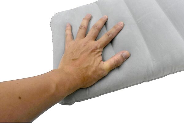 2 Pack Ultralight Inflatable Camping Pillow Squared Flocked Fabric Air Pillow for Hiking,Traveling,Napping,Desk Rest,Beach Neck Lumbar Support