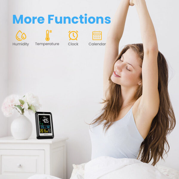 Newentor 5 in 1 Air Quality Monitor Multifunctional Real-time Dectect Carbon Dioxide Meter Digital Temperature Humidity Sensor