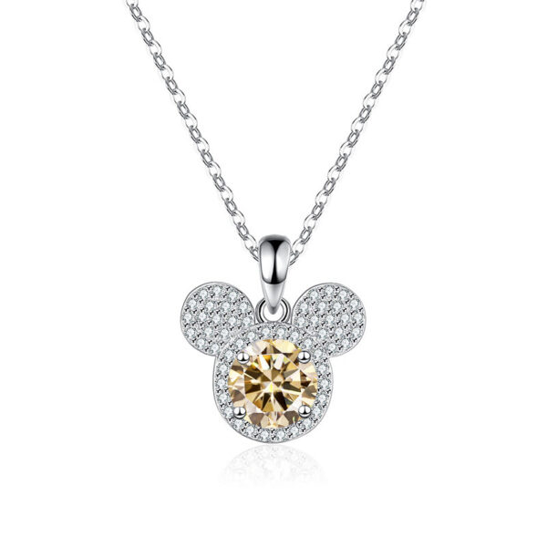 05e2d4b46eccb0cd JoyceJelly S Sterling Sier Pendant 1 Carat Moissanite Diamond Necklace Women's Fashion Jewelry Rat Head Mouse