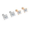 ) 925 Sterling Silver 0.3-1 Carat * 2 Moissanite Four-Claw Screw Earrings Fashion Casual High-End Design Sense Niche Lady