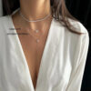 05f9a08d6042b2e7 2mm Moissanite Diamond Tennis for Women Sterling Sier Plated Gold Choker Necklace Collar Chain Adjustable