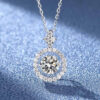 BIJOX STORY 1 CT Moissanite Pendant For Women Simulated Diamond Necklace S Sterling Sier Jewelry Girl Valentine's Day Gift