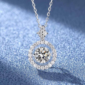 BIJOX STORY 1 CT Moissanite Pendant For Women Simulated Diamond Necklace S Sterling Sier Jewelry Girl Valentine's Day Gift