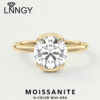 062690fda06de8a9 Lnngy 6.5MM Bezel Moissanite Diamond Ring for Women Wedding Bague Exquisite Sterling Sier Solitaire Rings Fashion Jewelry