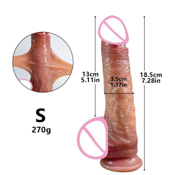 0631782f0be61dc8 Realistic Dildos Women Skin Sliding Foreskin Testicles Dildo Anal Vaginal Stimulation Strapon Big Sex Toys for Woman