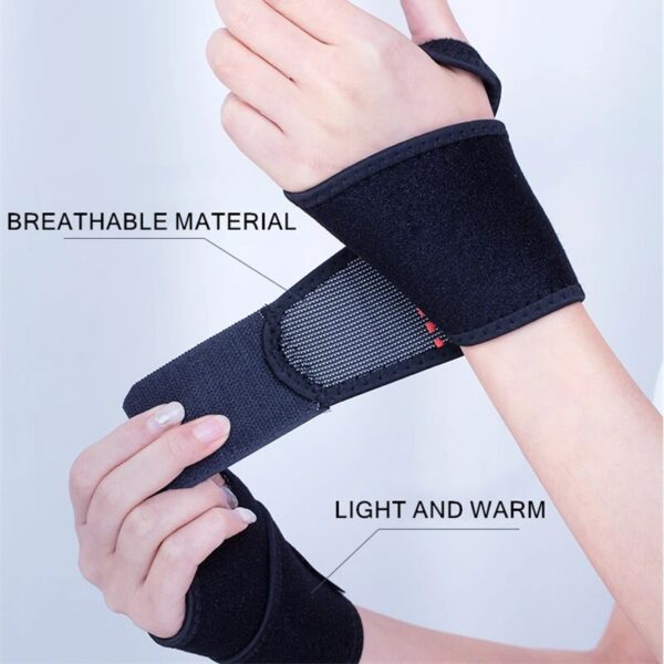 Self Heating Wrist Band Magnetic Therapy Support Brace Wrap Heated Hand Warmer Compression Pain Relief Wristband Sanitizer Belt