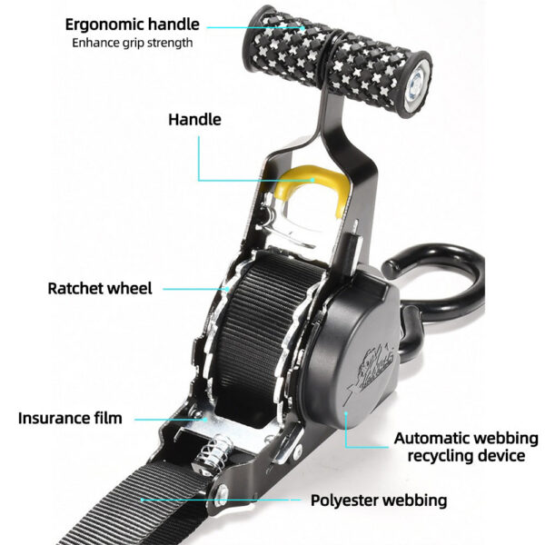 Auto Straps Cargo Tape Retractable Belts Load Lage Tensioner Belt Motorcycles Ratchet Strap For Car