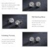 Modian Real 925 Sterling Silver Luxury Simple Cubic Zirconia Stud Earrings for Women Round CZ Wedding Statement Jewelry Gifts