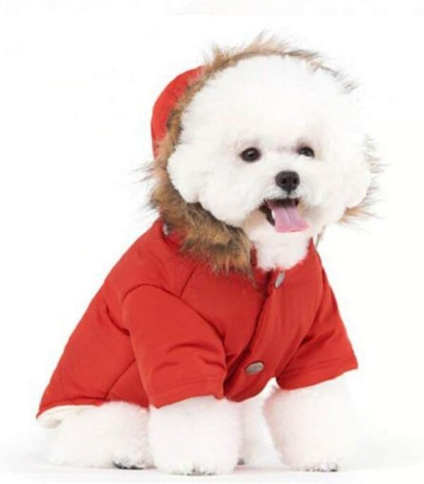 064dea6a2db081f5 Cat Dog Doggie Down Jacket Hoodie Coat Pet Clothes Warm Clothing for Small Dogs Winter Black L