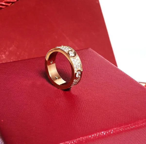 rings Starry ring nail designer womens Titanium steel rose gold sier plated with full diamond for Man wedding Engagement gift 4 5 6mm designers jewelry