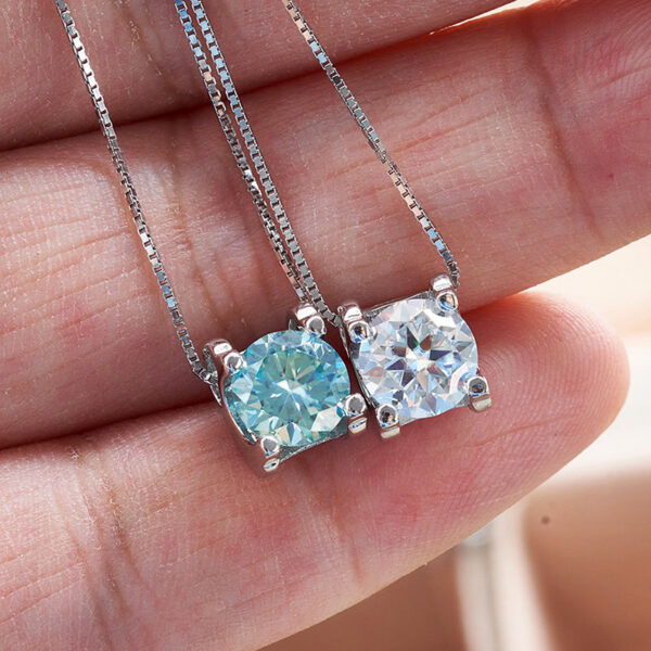 0661c271fb8b8883 JoyceJelly 1ct D Color VVS Moissanite Pendant Necklace For Women Classic Design Sterling Sier Jewelry Diamond Test Passed