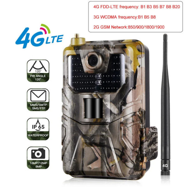 4G Live Video Trail Hunting Mms Sms Gsm Surveillance Camera Recharge 36MP Wireless APP Cloud Service IR Night Vision Detection
