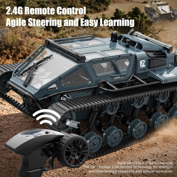 0671b4bdcc920207 JJRC C8812 LED Light Full Scale Tracked Tank Simulation Model Toy RC Car Model Drift Remote Control Off-Road Vehicle Boy Gift