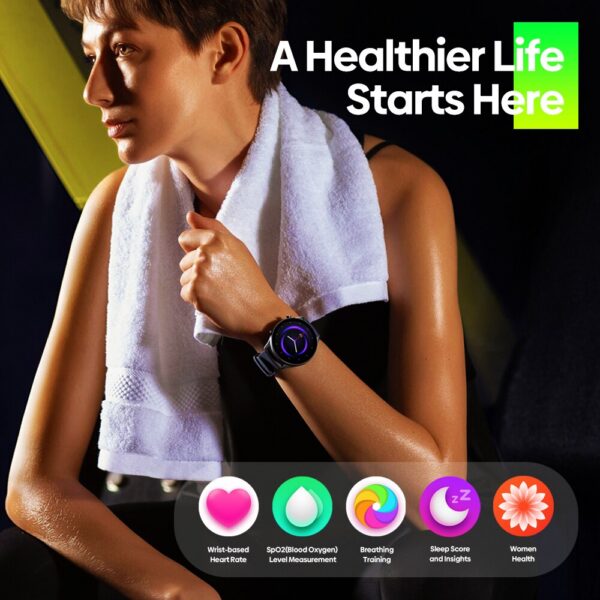 Zeblaze Btalk 2 Lite Voice Calling Smart Watch Large 1.39 HD Display 24H Health Monitor 100+ Workout Modes Smartwatch