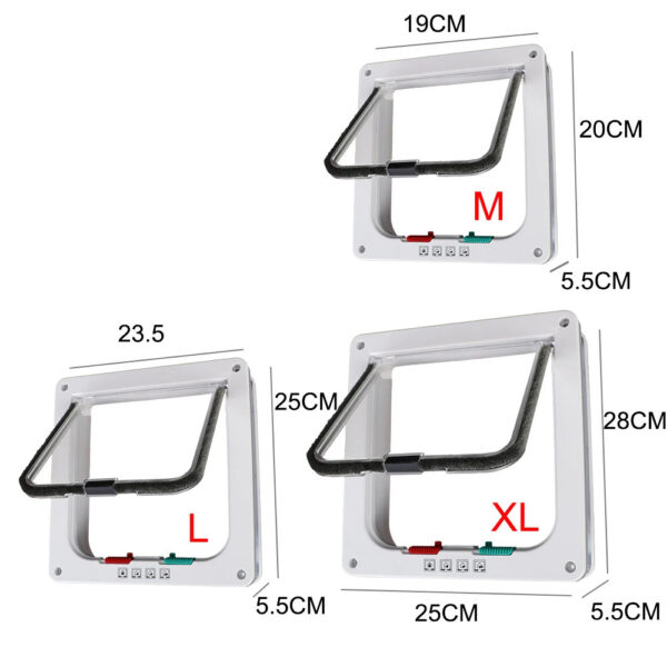 069ab8b87f2d6406 With 4 Way Lock Security Flap Door For Dog Kitten Cat Puppy Safety Gate Small Pet Supplies ABS Plastic