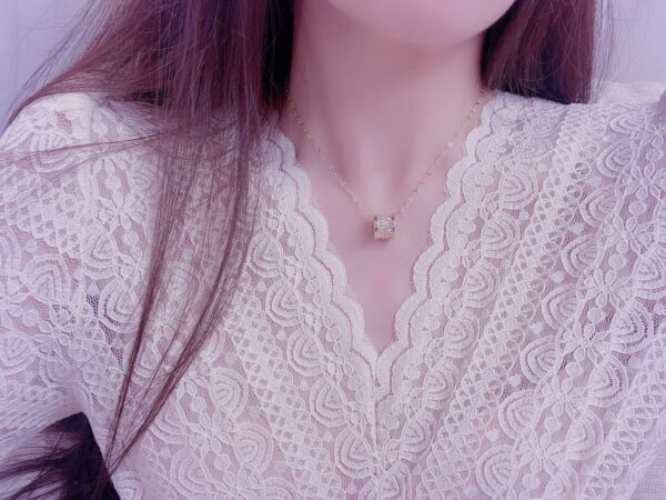 06a5aea658e59bd8 Korea Fine Jewelry 14k Real Gold Plated Micro-inlaid Zircon Flashing Diamond Letter Necklace Clavicle Chain Necklaces for Woman