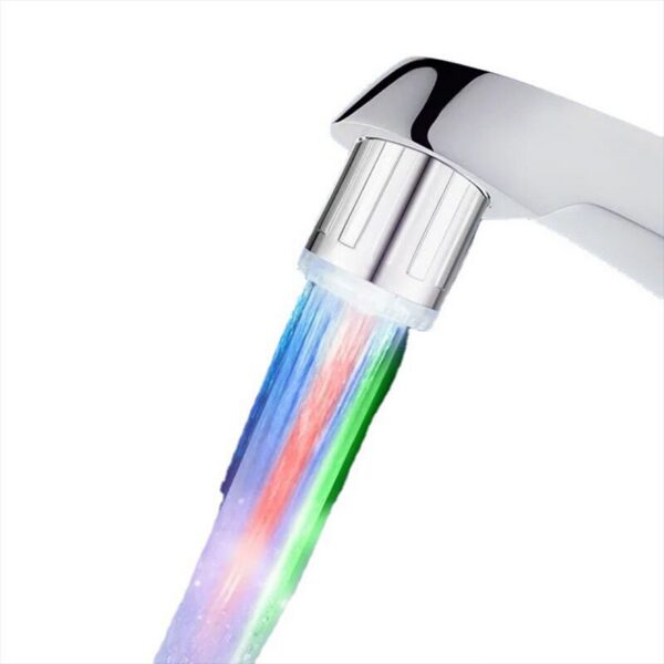 Bathroom LED 3-Color Light-up Temperature Kitchen Glow Water Saving Faucet Aerator Nozzle Shower