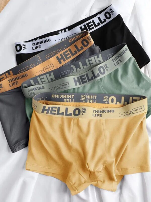 06c2ed096574c899 5pcs Underwear, Breathable Comfy Quick Drying Stretchy Trunks, Sexy Underpants, Men's Trendy Boxer Panties