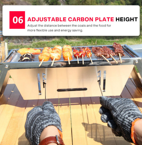 06cc7a783f65e31e Stainless Steel Folding Grill For Home And Outdoor Charcoal Kebabs less Portable Collapsible Barbecue
