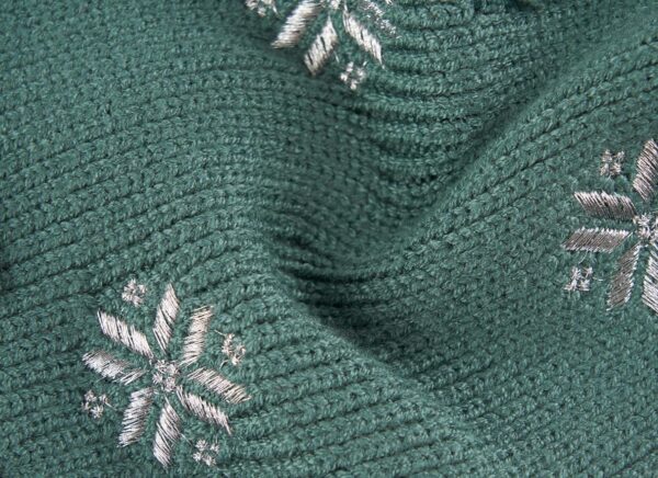 06d2529b7c459598 White Embroidery Snowflake Ugly Vintage Knit Reindeer Holiday Festive Christmas Dog Sweater Dress for Puppy,X-Small (XS) Size Back Length 9"