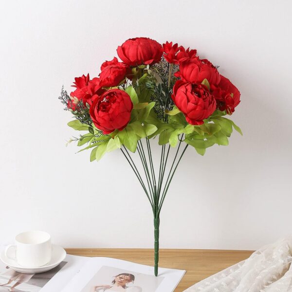 06e9fe01fe6f3b0f Duovlo Springs Flowers Artificial Silk Peony Bouquets Wedding Home Decoration,Pack of 1 (Spring Red)