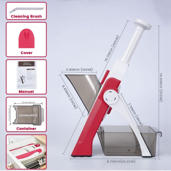 06f4071964bb05f3 SUPMAKIN Safe Mandoline Kitchen, Adjustable Vegetables Food Chopper, Potatoes Sl
