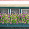 Grunyia 10 Bundles Artificial Fake Flowers, Faux Outdoor Plastic Plants UV Resistant Shrubs Outside Indoor Decorations (Purple-Eucalyptus)