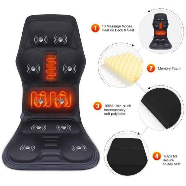 0706528bce7d9003 Electric Back Massager Infrared Full-Body Massage Chair Cushion Heating Vibrator Car Home Office Lumbar Neck Mattress Chair Mat