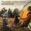 072570796ada2eee Uniflasy Portable Rocket Stove for Cooking, Wood Burning Mini Stove with Storage Bag, Ideal for Outdoor Cooking, Camping, Backyard BBQ, and Hiking, Durable and Compact Camping Stove
